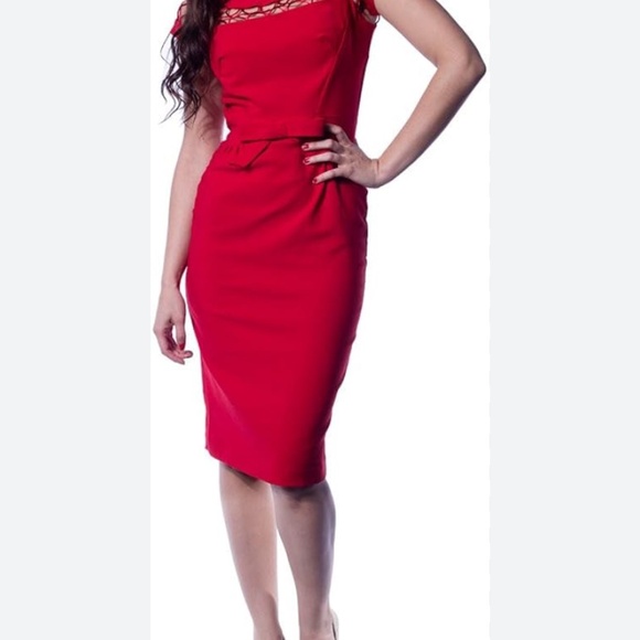 Tatyana RED Alika Wiggle Dress SIZE SMALL - Picture 2 of 3